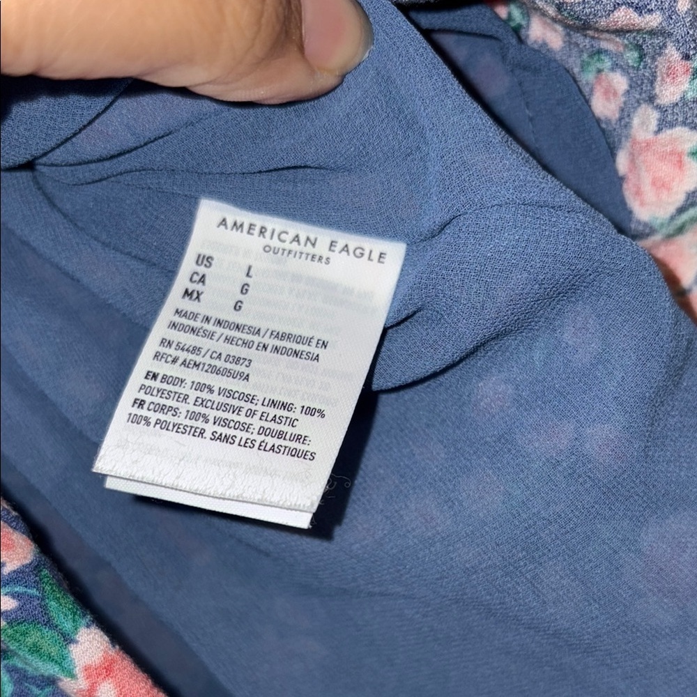 American Eagle Outfitters Navy and Pink Floral Mini Skirt - Picture 7 of 7